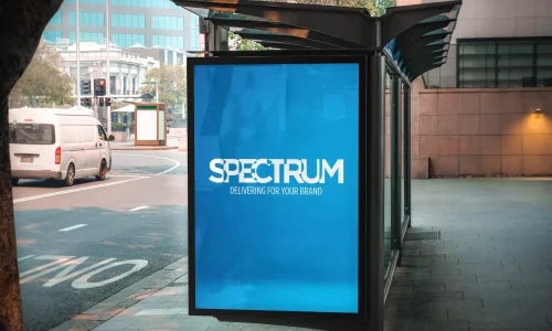 bus stop sign banner spectrum